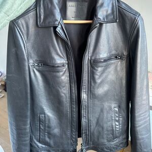 All Saints Luck Black Leather Jacket